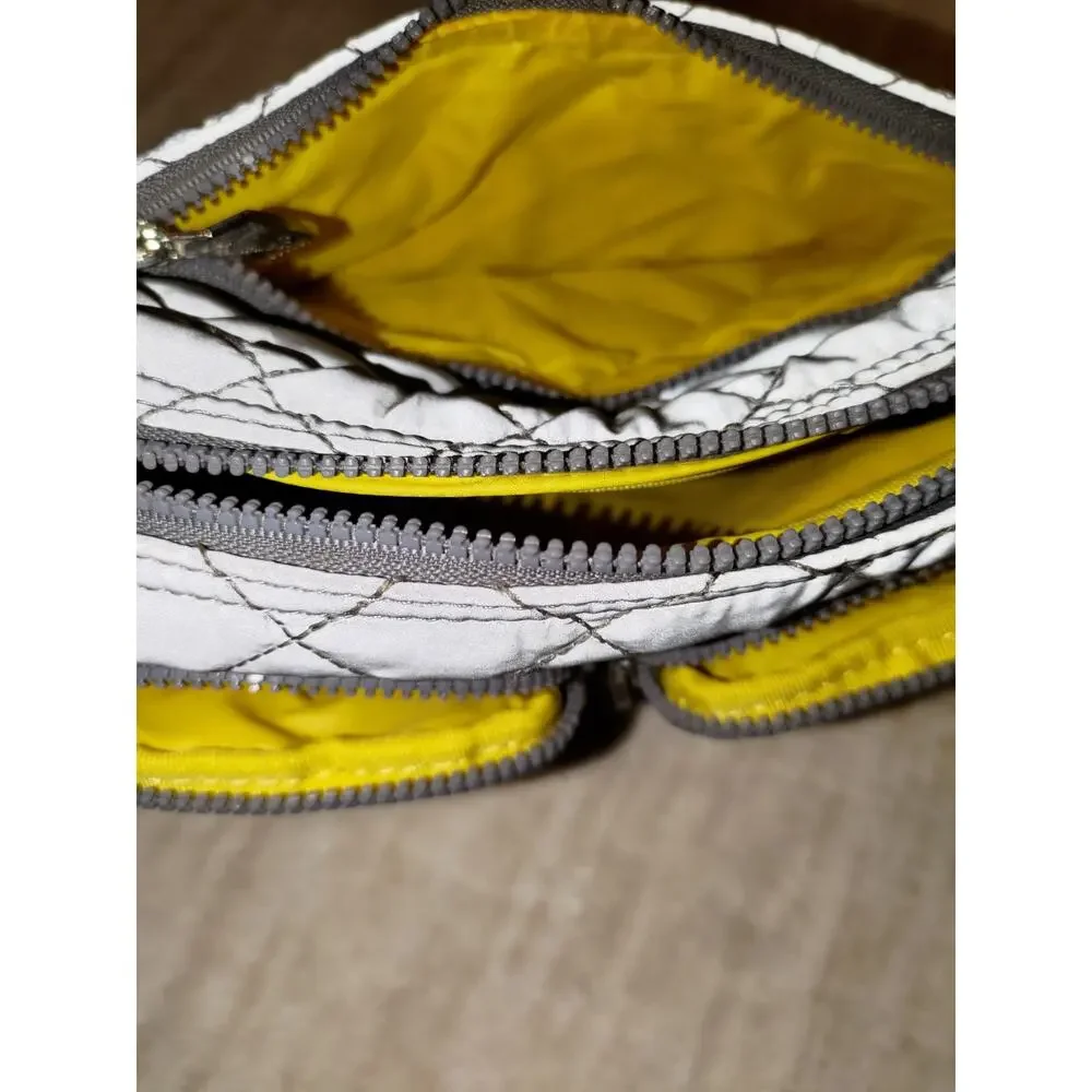 MZ Wallace Savoy Cosmetic Bag Reflective Silver Pre-Owned SEE PHOTOS